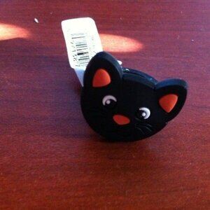 Black Cat Rubber Halloween Kids Ring